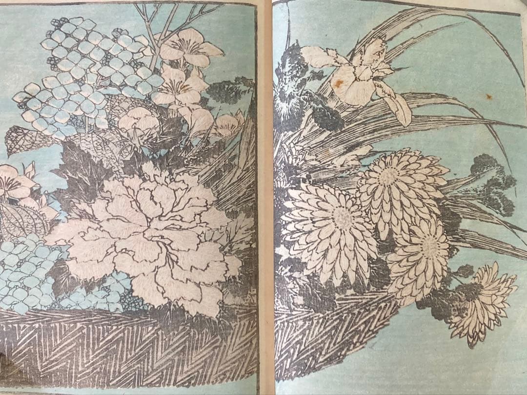 葛飾北斎　「北斎画譜」　上・中・下三編 木版画 3冊揃い