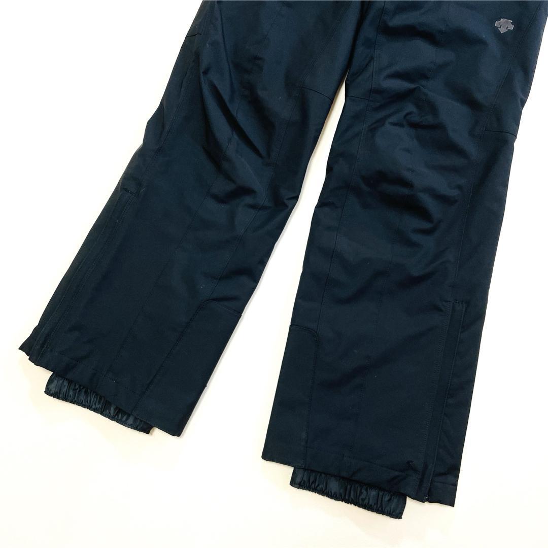 6647【美品】デサント　ビブパンツ　スキーウェア　中綿入り　ヒートナビ　黒