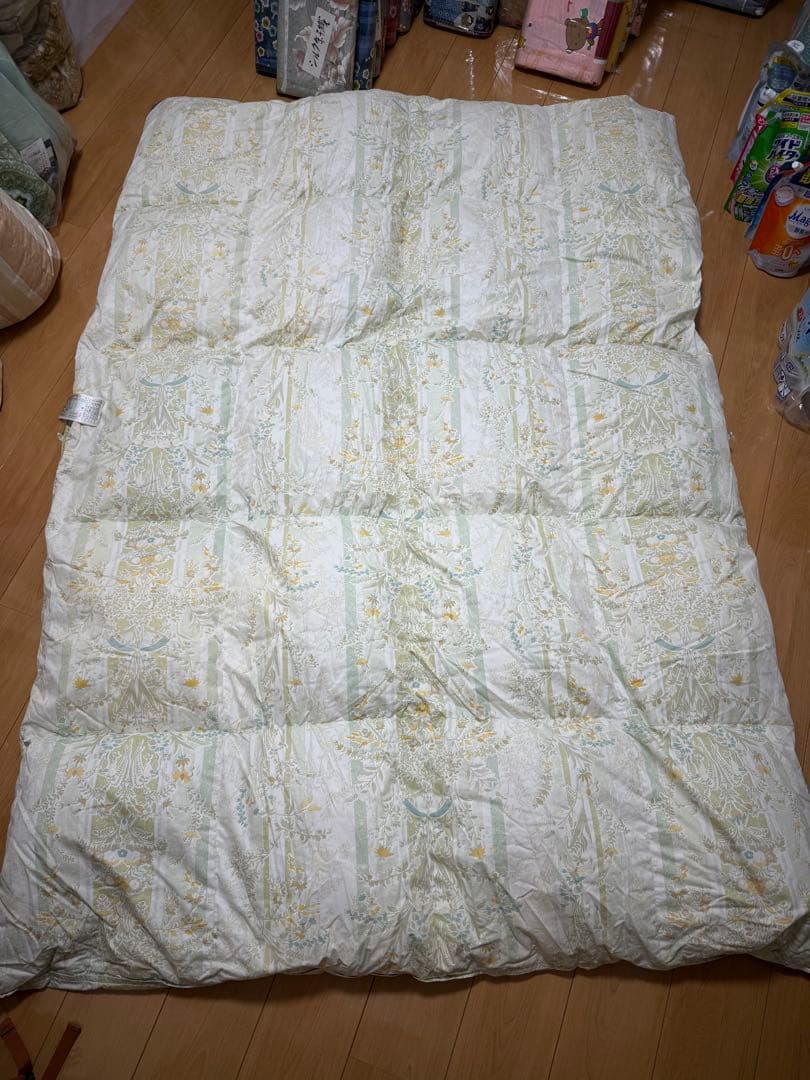 ✨美品✨［西川産業］羽毛掛け布団 ゴールデンナイト シングル グリーン