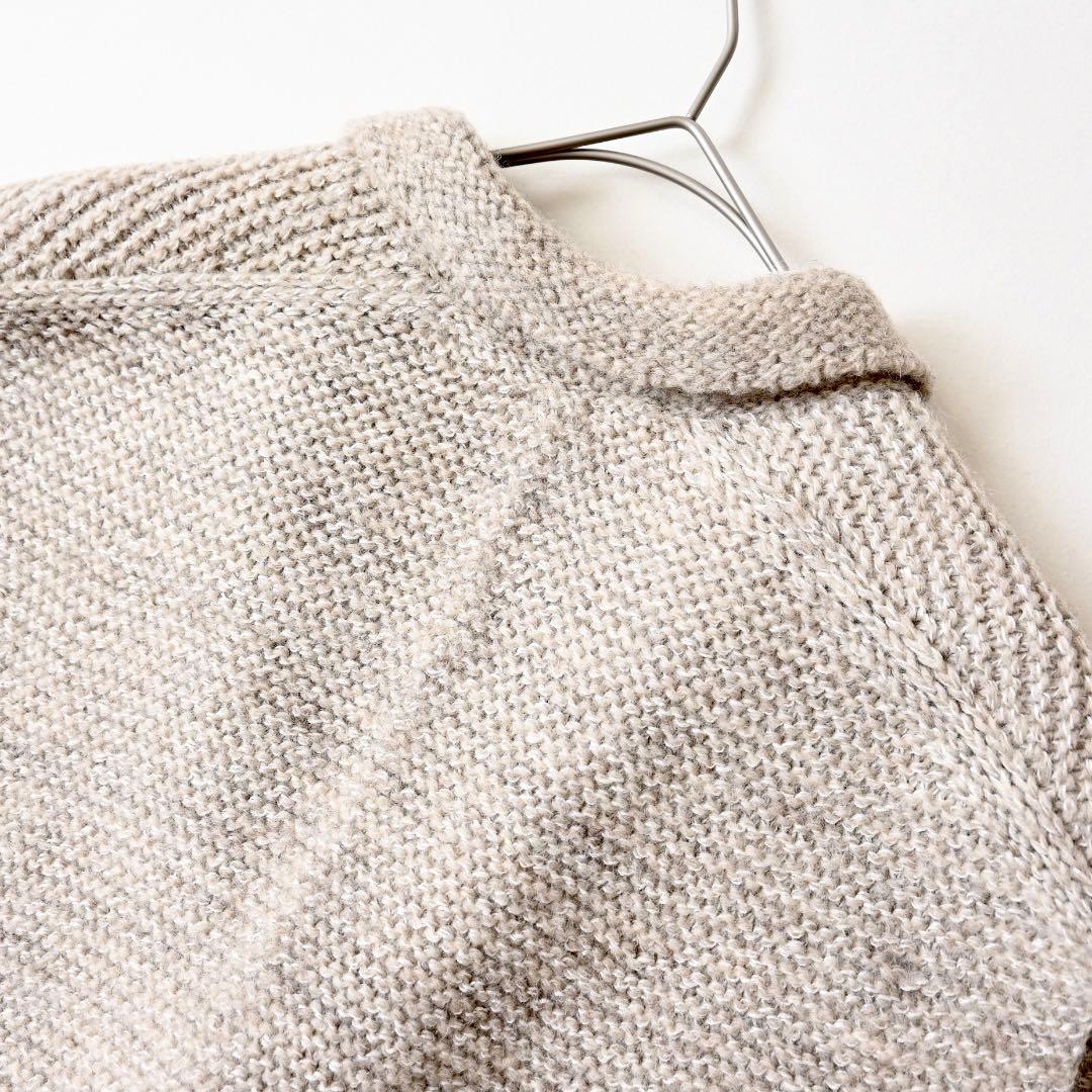 中川政七商店 コクーン ウール ニットベストカーディガン へちま襟
