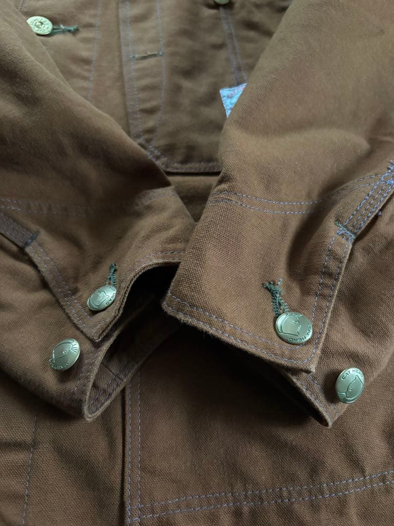 TCBジーンズ Cat Head Jacket Brown Canvas 42