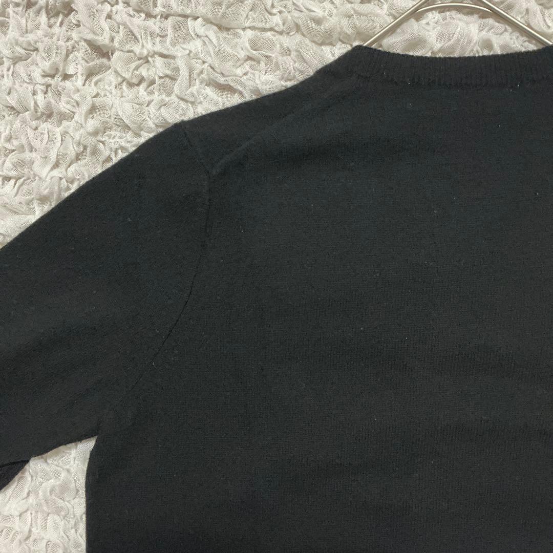 プレイコムデギャルソン　ニットカーディガン　クルーネック　ブラック　黒　M