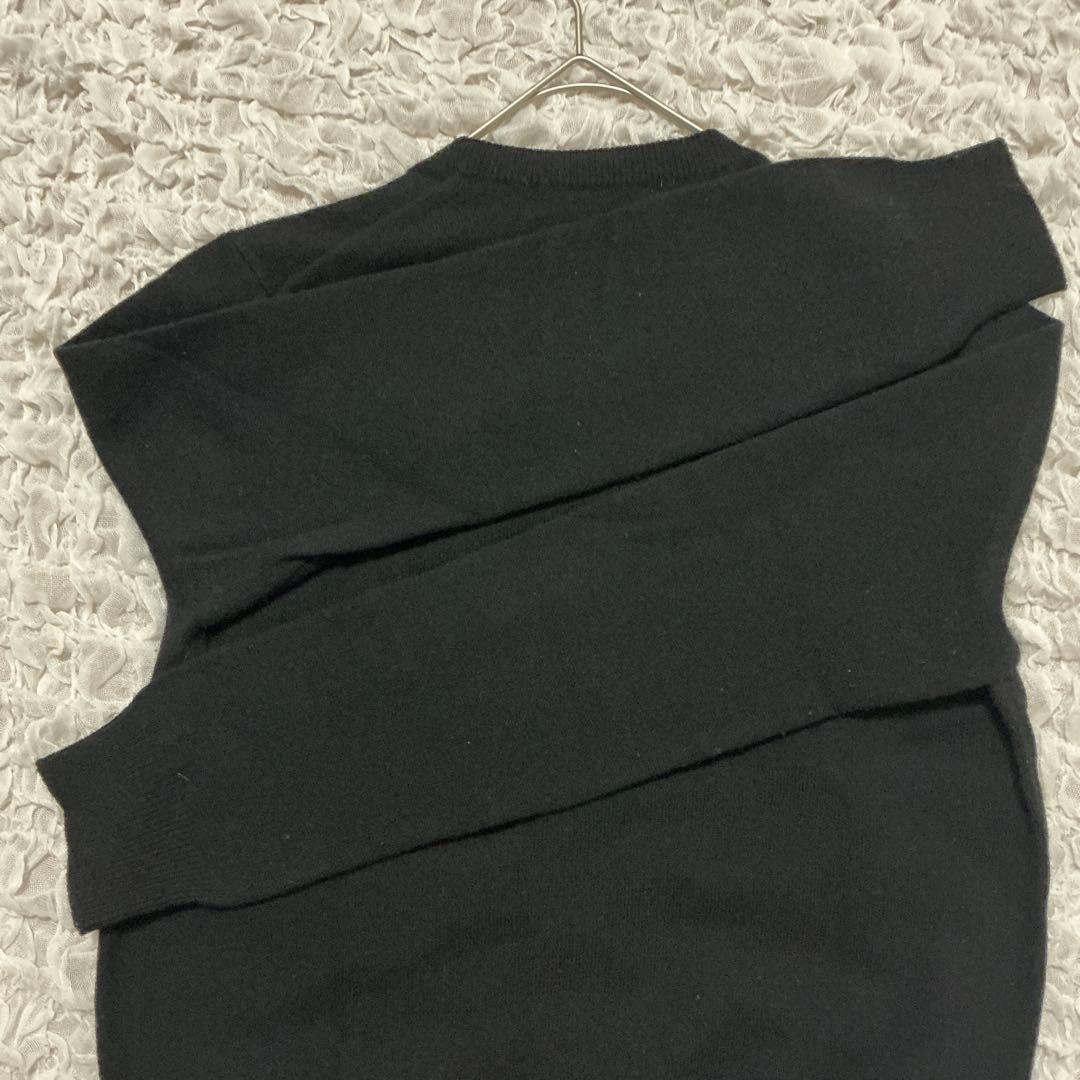 プレイコムデギャルソン　ニットカーディガン　クルーネック　ブラック　黒　M