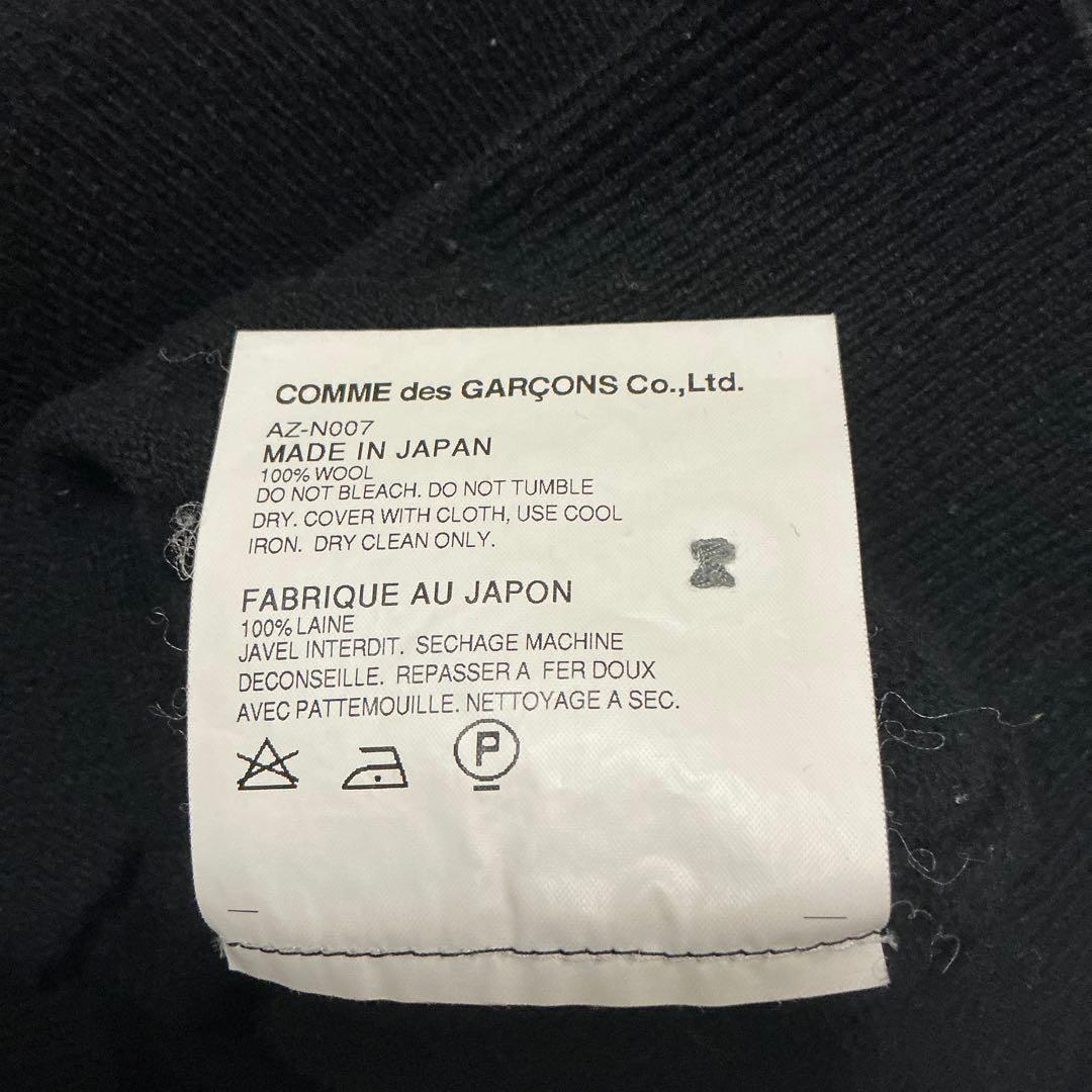 プレイコムデギャルソン　ニットカーディガン　クルーネック　ブラック　黒　M