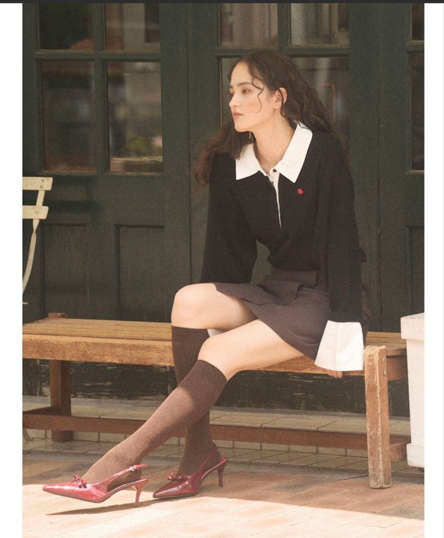 LagunaMoon シャツカラーカフスニットプルオーバー