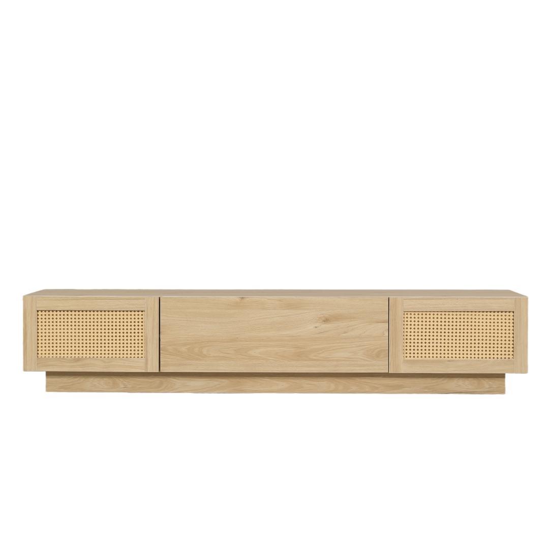 【新品】幅180cm ラタン風 大容量収納 TVボード 北欧 おしゃれ