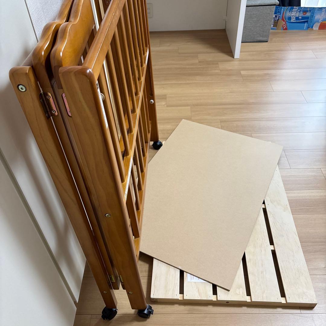 大和屋ミニベビーベッド （折り畳み可/キャスター&収納付き）掛&敷布団セット可能