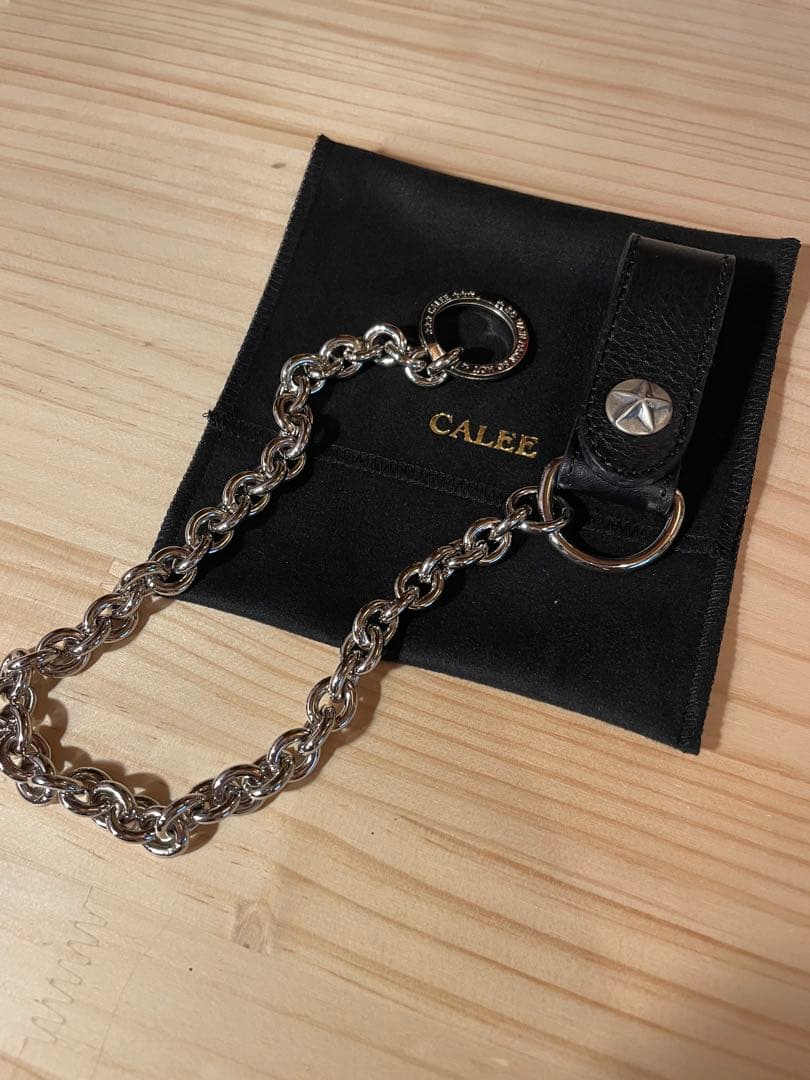 CALEE キャリー シルバーコンチョ レザーウォレットチェーン 新品