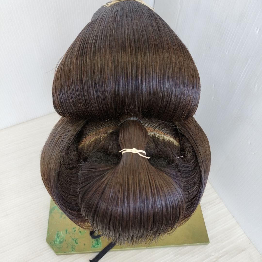 日本の伝統的ウィッグ　かつら　ダークブラウン　ハードケース付き
