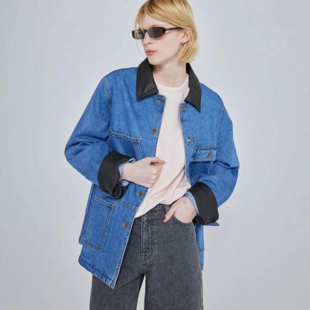 searoomlynn ECO LEATHER COLLAR カバーオール