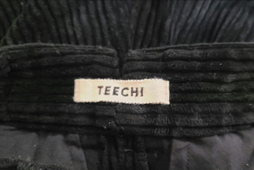 TEECHI (ティーチ)　コーデュロイ ワイドパンツ 黒　グルービーパンツ