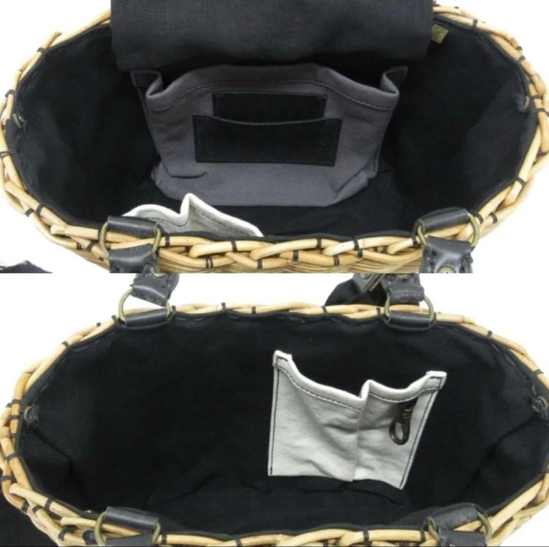 美品 ebagos エバゴス かごバッグ 新品未使用のリネンかぶせナチュラル付！