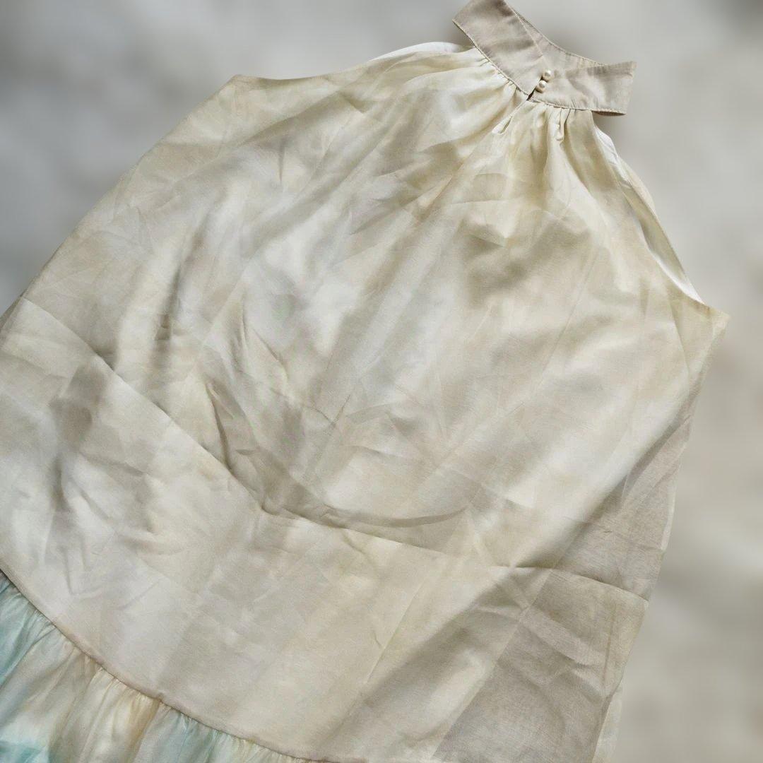 タグ付✨ANDREA&Co. 水彩アートティアードワンピース ホワイト F