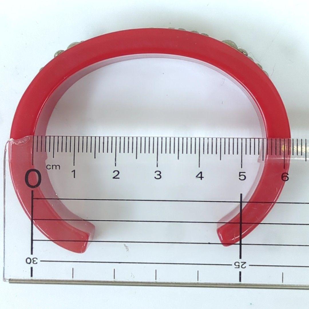 Dior ディオール ロゴバングル ラインストーン レッド