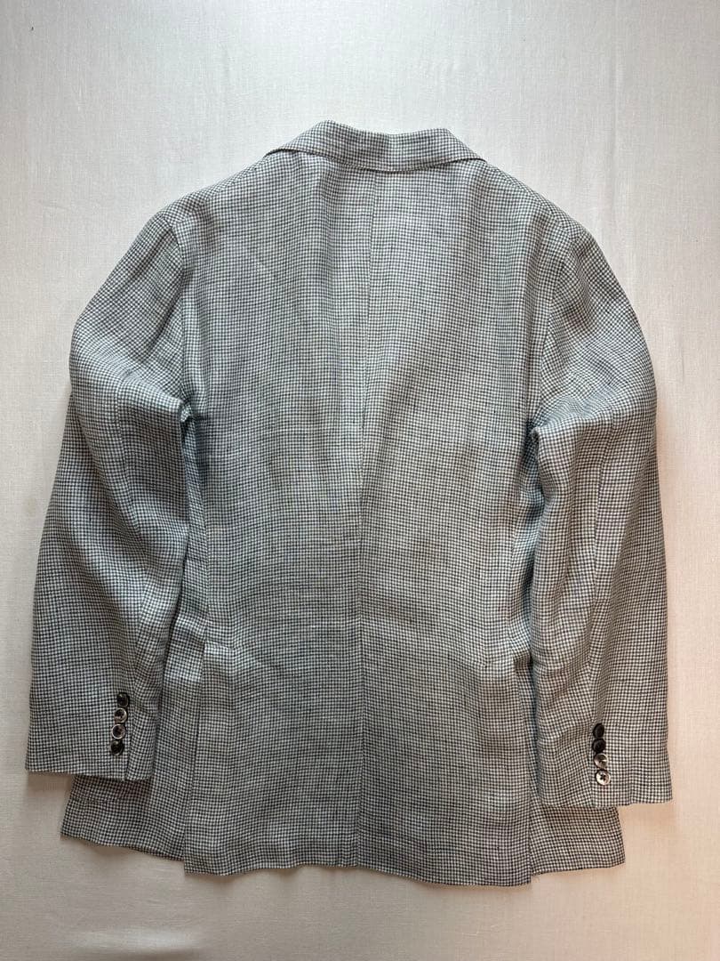 【美品】BOGLIOLI MILANOグレーハウンドトゥースリネンジャケット48