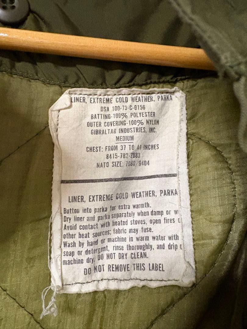 実物　M-65 フィッシュテールパーカ M フルセット