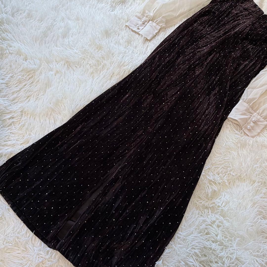 L.B CANDY STOCK ブラウスセットビジューベロアキャミワンピース