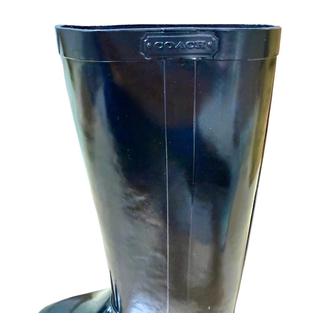 ooo【新品未使用】COACH コーチ レインブーツ 24cm 7ブラック