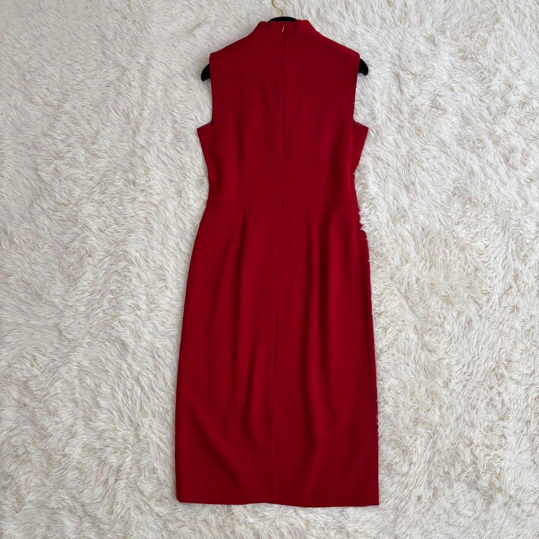 【kumako】マックスマーラ ロングワンピース ノースリーブ 赤 ウール