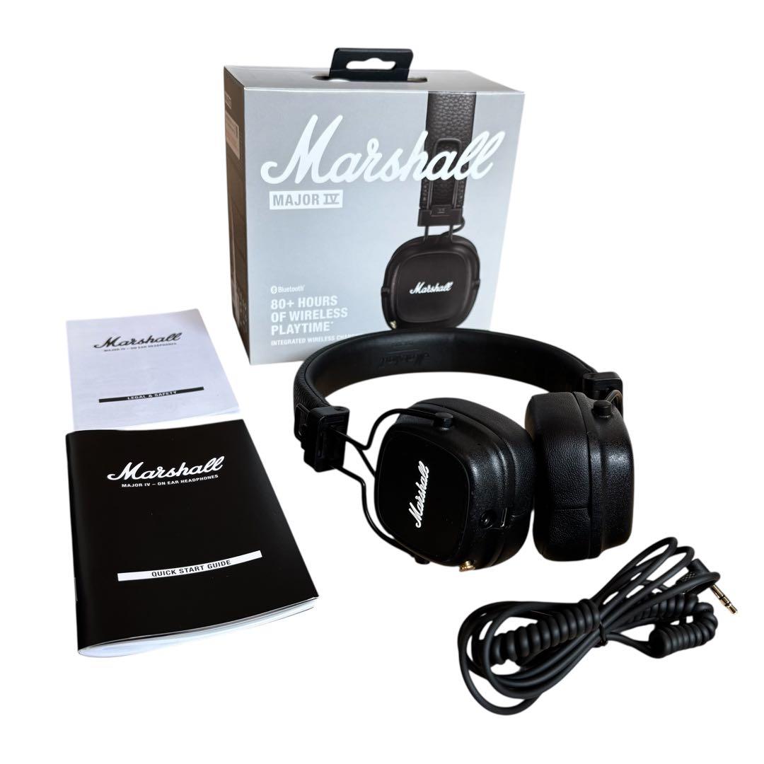 Marshall ワイヤレスオンイヤーヘッドホン Major Ⅳ ブラック