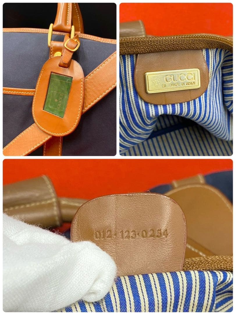 グッチ ボストンバッグ キャンバス 大容量 旅行鞄