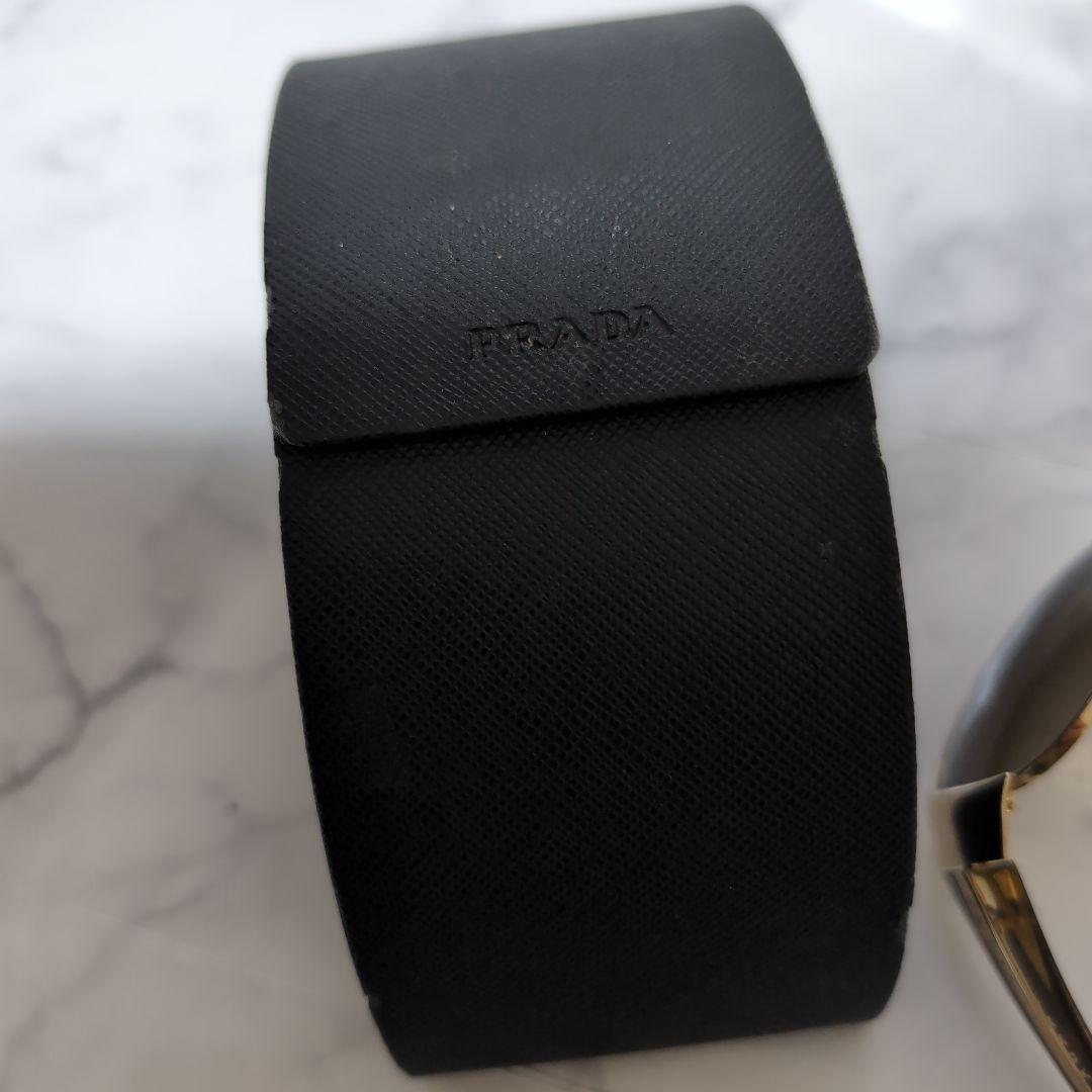 PRADA ゴールドカラーフレームメンズサングラス 度無し