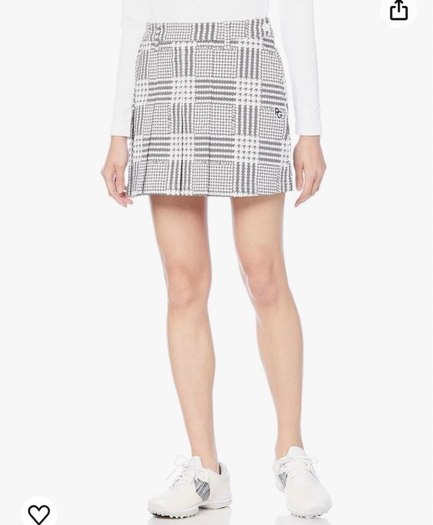 パーリーゲイツ　先染ストレッチカルゼスカート　グレンチェック　レディース