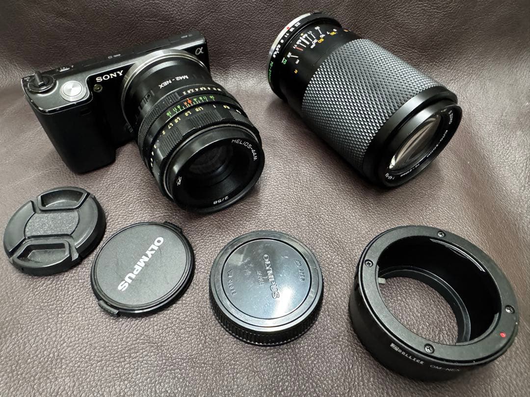 Sony NEX-5 レンズ2本付 ぐるぐるボケヘリオス44M、70-210mm