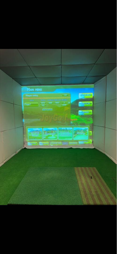 シミュレーションゴルフ　室内防球マット　プロジェクター　専用スクリーン