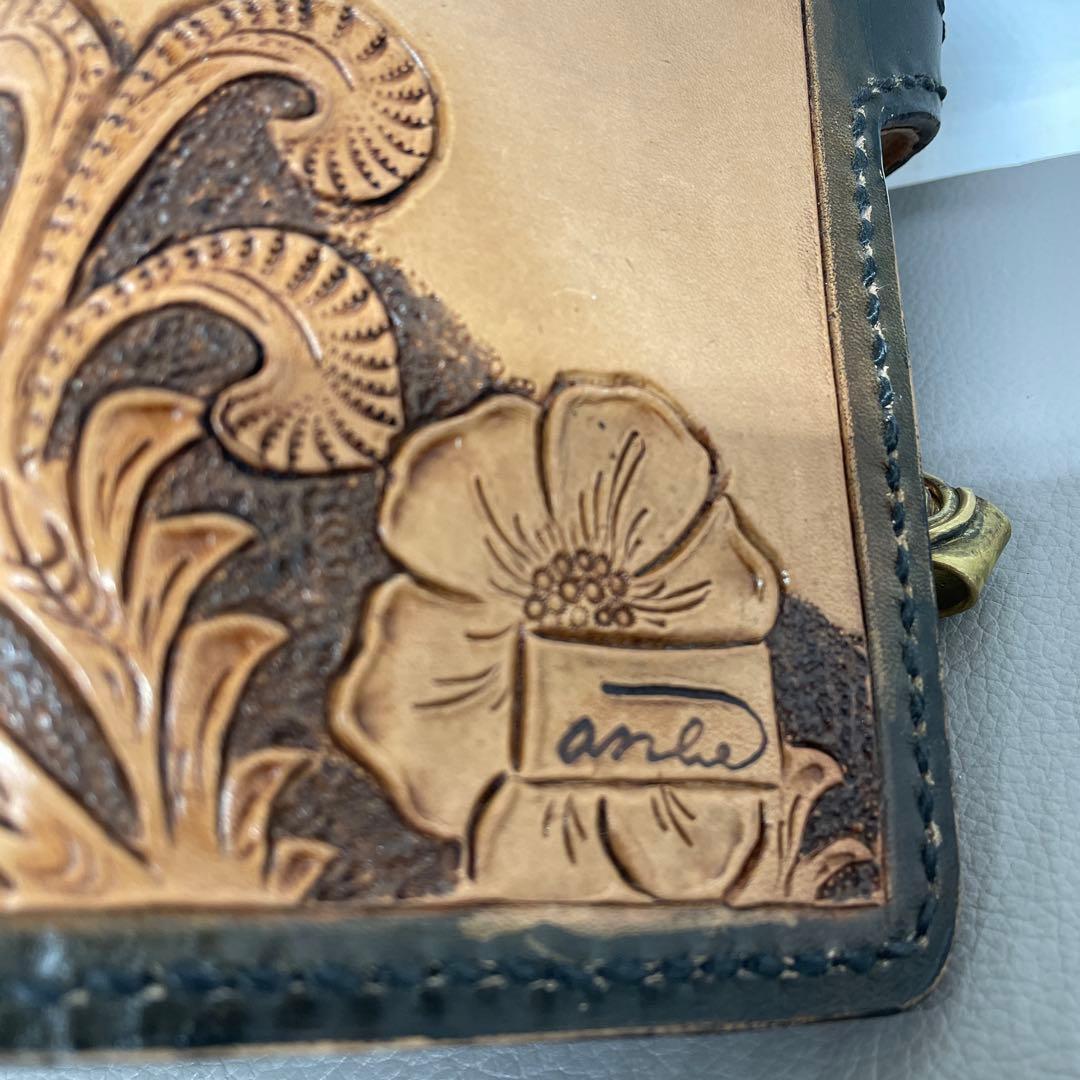 ロングウォレット　手縫い　ウォレットチェーン　ちょっとビンテージ