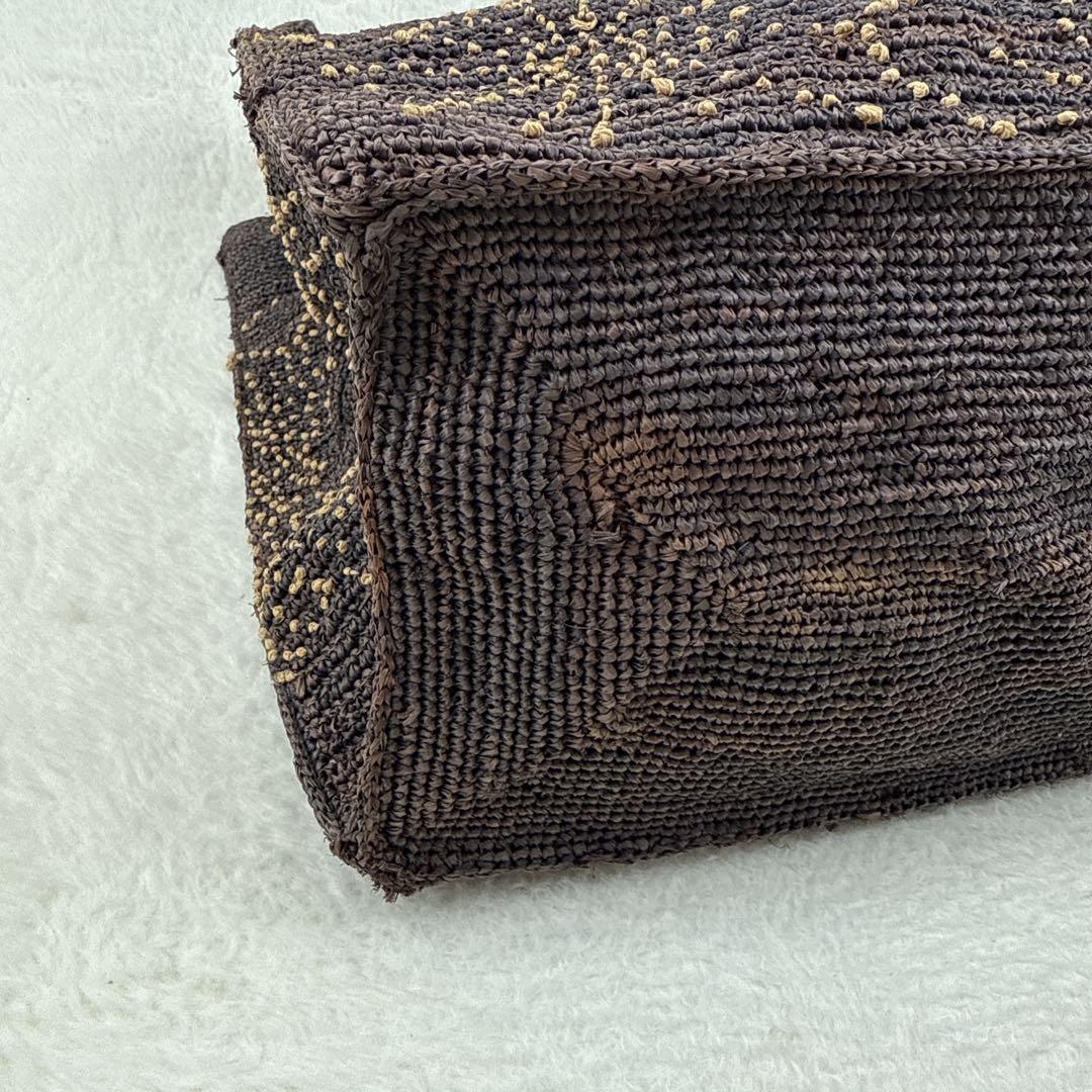 JAMIN PUECH カゴバッグ　トートバッグ　本革 スクエア　花柄