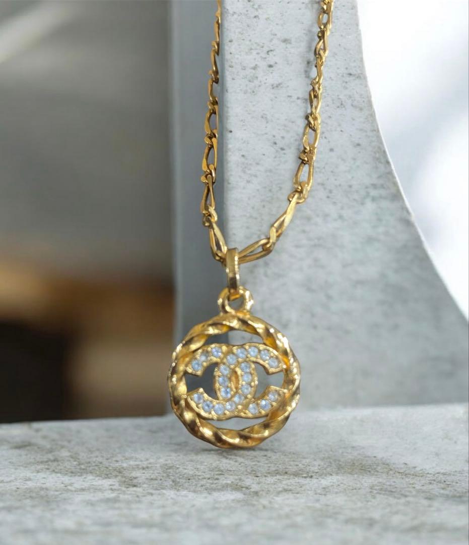【美品】CHANEL シャネル　ゴールドネックレス　ココマークラウンド　GP