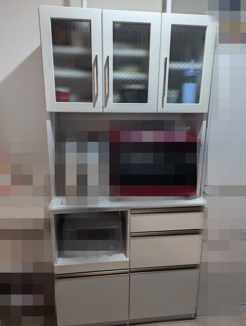 【値下げ中！！】キッチンボード 食器棚 (日本製、大川家具、送料込み)