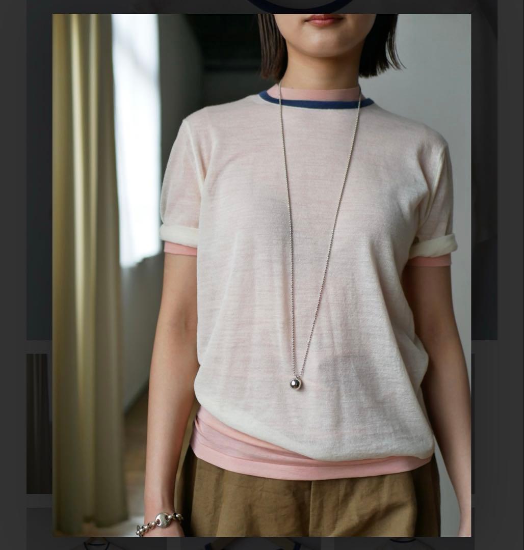 トップス AURALEE HIGE GAUGE WOOL SILK KNIT TEE