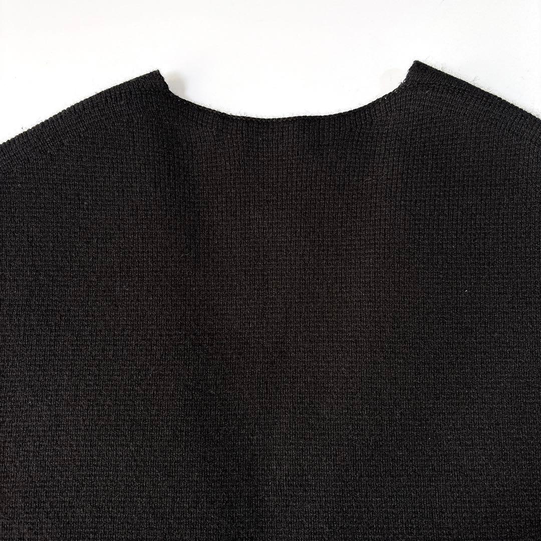 美品⁑ドゥロワー　9Gウールカシミヤ ミラノ編み Vネックニットジレ　ネイビー