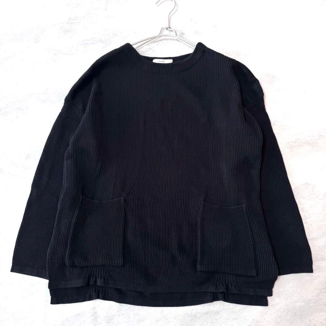 YASHIKI ヤシキ ポケット付き ニット 長袖 ブラック系 1サイズ