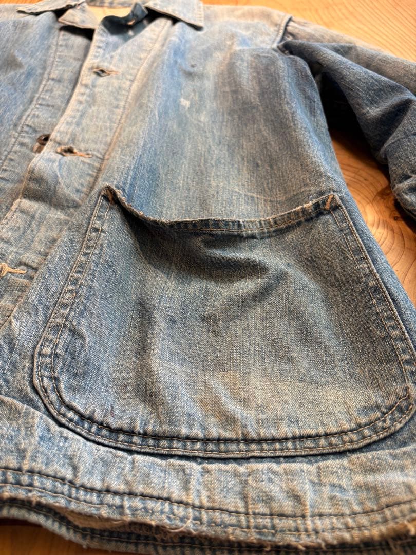 50s ビンテージ カバーオール ブランケットデニム　月桂樹ボタン