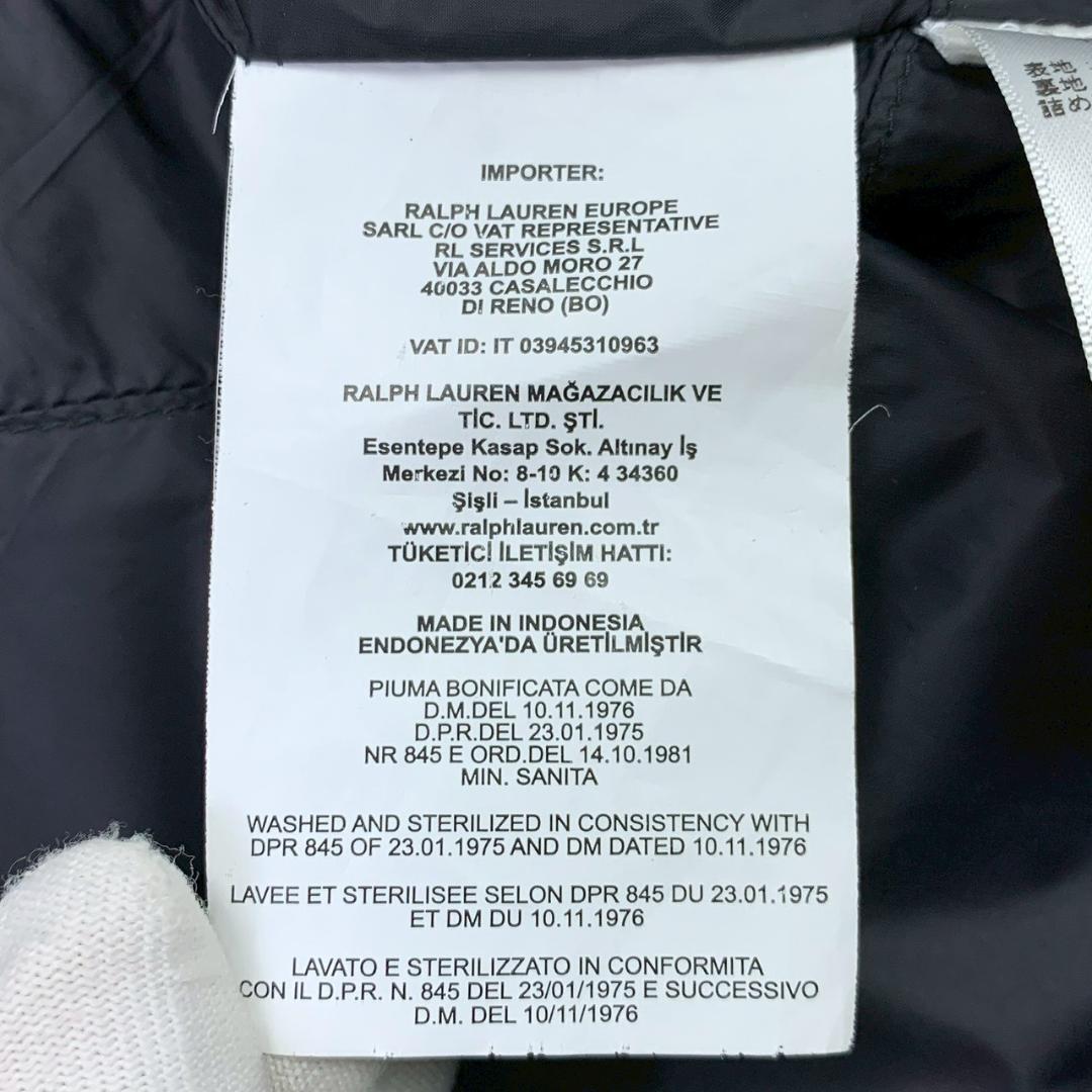 ポロラルフローレン ダウンベスト ビッグポニー刺繍 ブラック M　D908