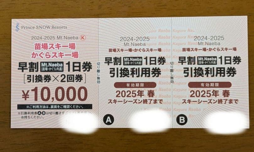 かぐらスキー場リフト券 1日券×2枚