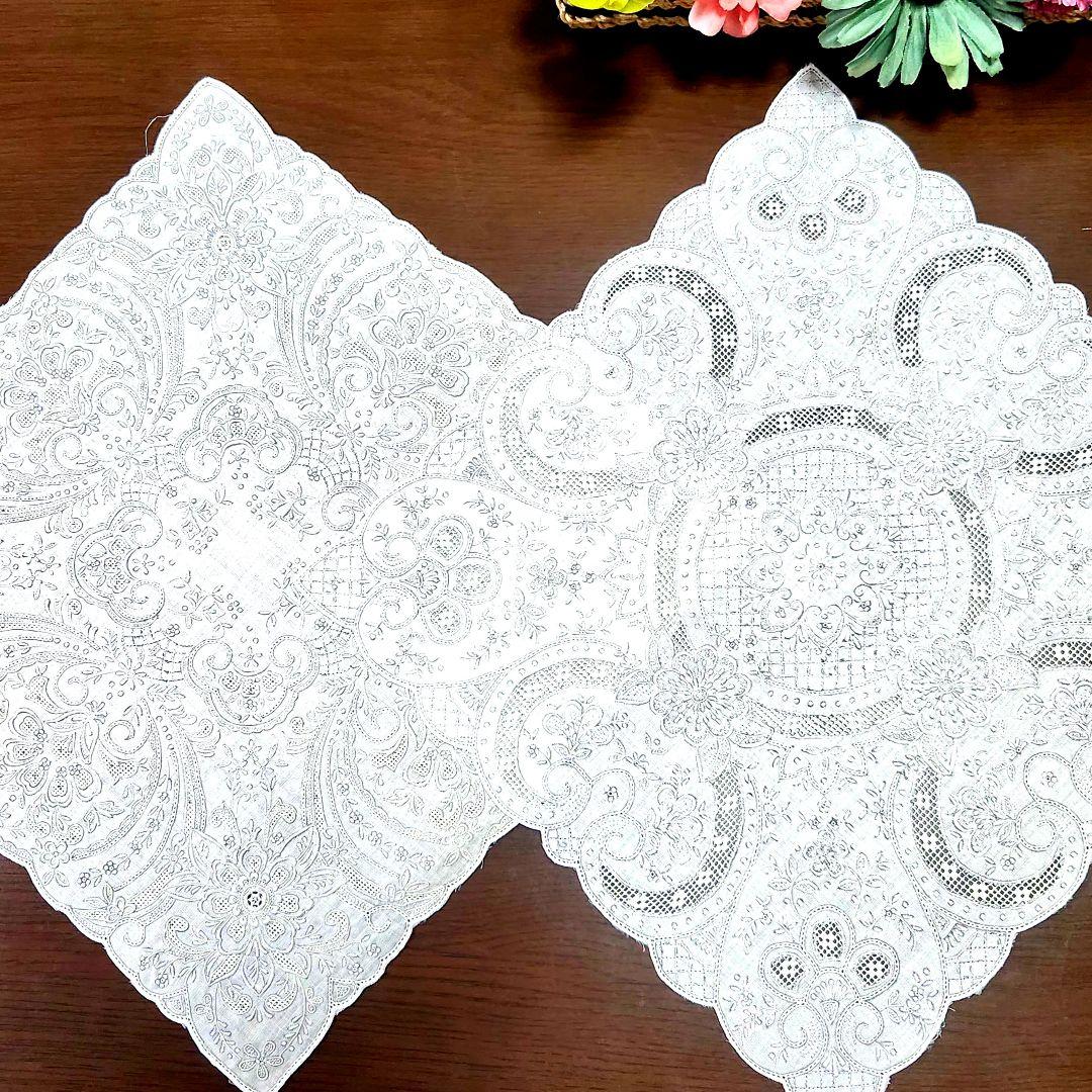 スワトウ刺繍 ハンカチ2枚セット