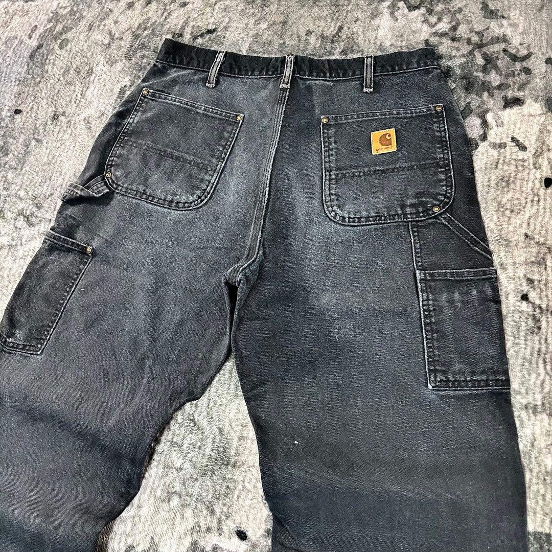 34×30 Carhartt 超レアフェードブラック 雰囲気抜群 ボロ 一点物