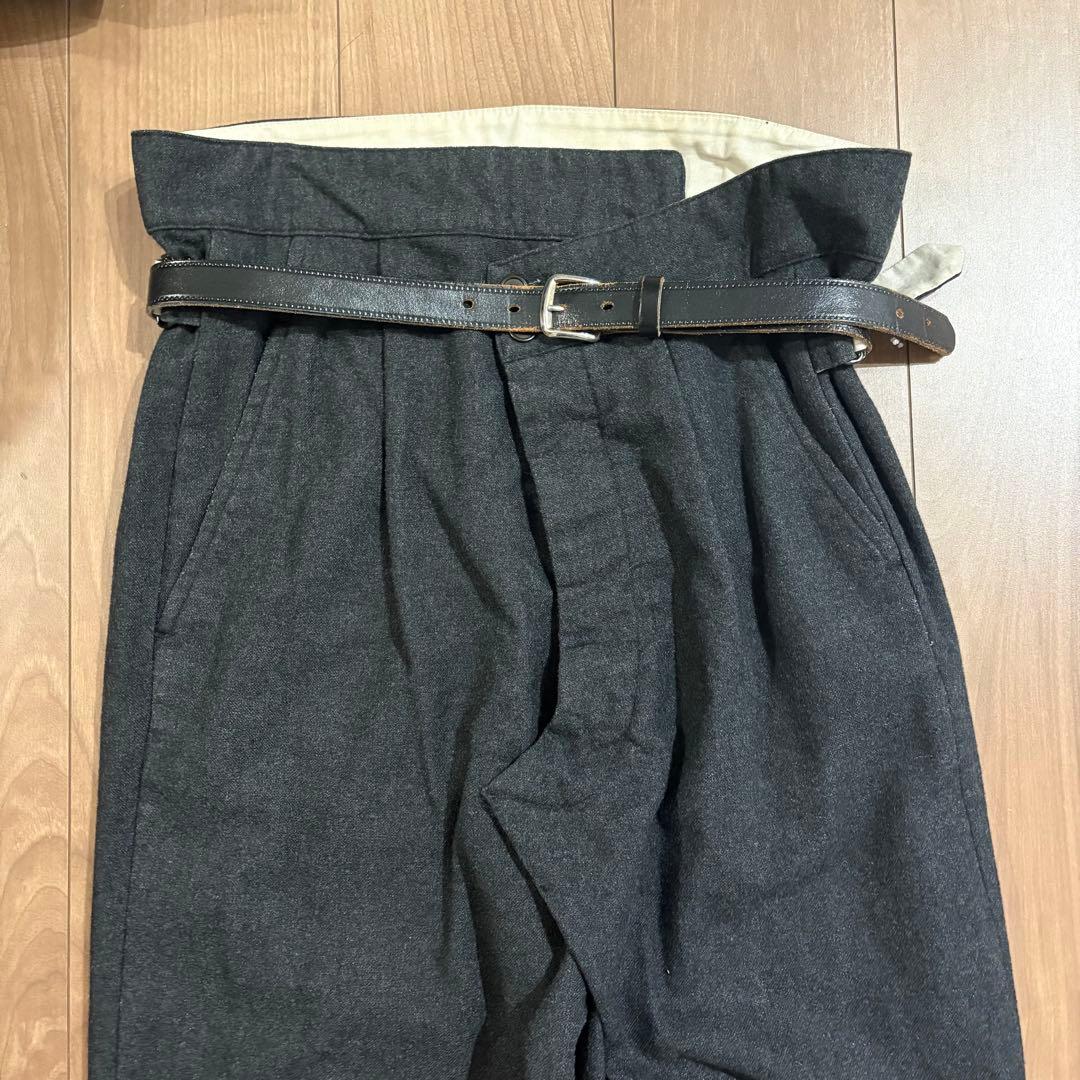 希少 ray&guy 2タック ワイドスラックス ウール サイドアジャスター