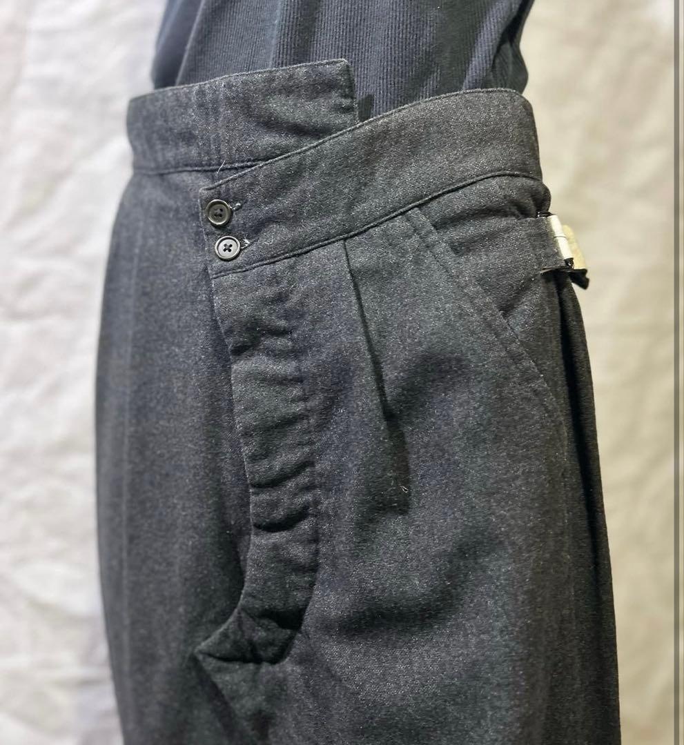 希少 ray&guy 2タック ワイドスラックス ウール サイドアジャスター