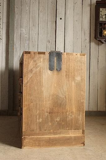 前面ガラスの引き出し3段×小引き出し2段　食器棚　シャツケース　タンス　古家具