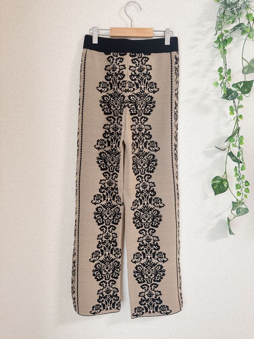 美品★ AMERI MEDI VINTAGE FLOWER KNIT PANTS