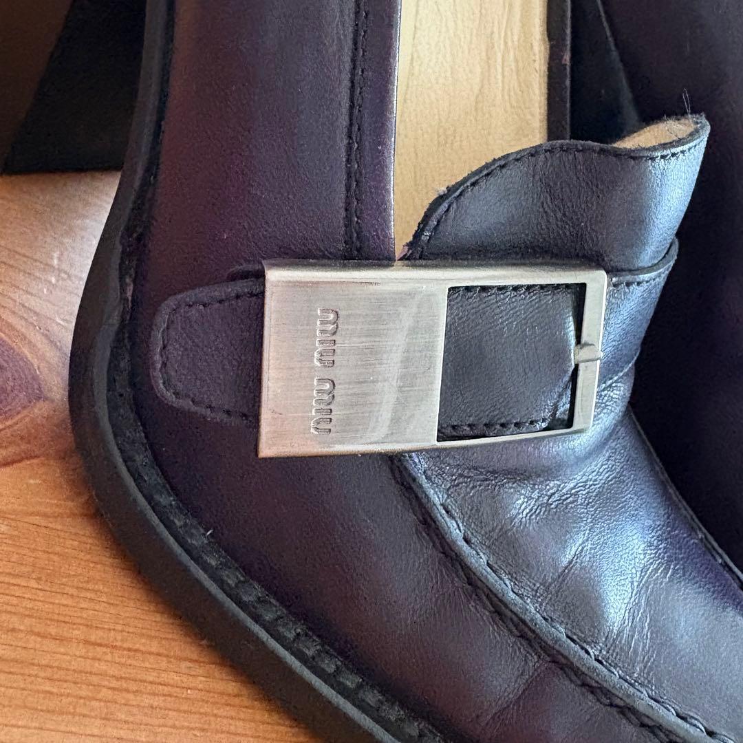 超希少！　MIU MIU　約20年前の商品　ハイヒール　濃紫　ヴィンテージ