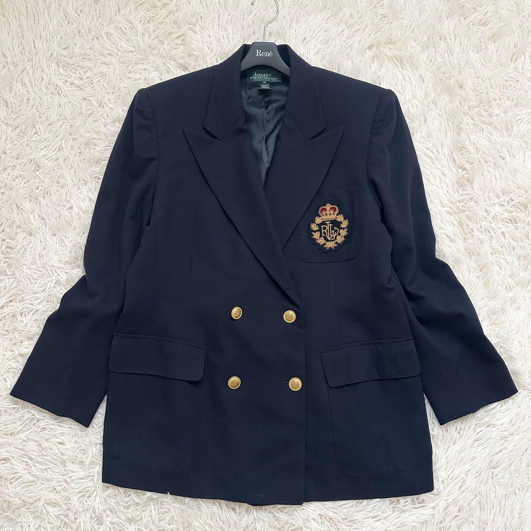 ローレンラルフローレン　大きいサイズ　紺ブレ　金ボタン　エンブレム　USA製