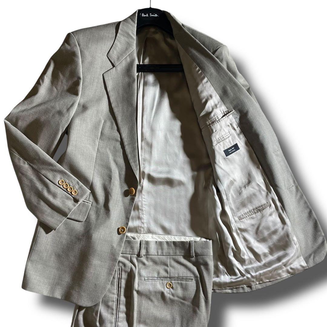 ヒューゴボス　スーツ　セットアップ　super100's ノーベント　グレージュ