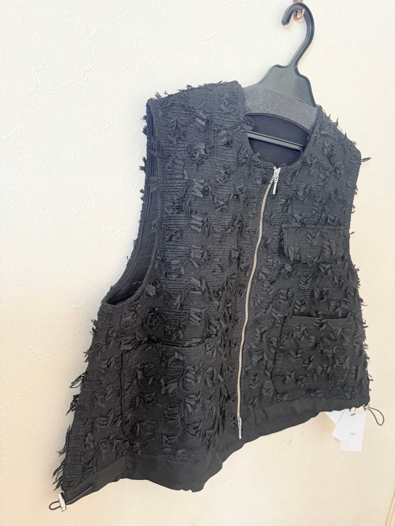 新品！Vin ジャガードダブルジップジレ ブラック　ヤマダヤ　スコットクラブ