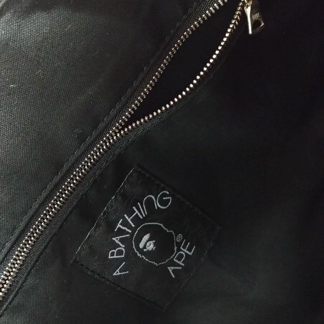 型押しレザー 高級ボストンバッグ BAPE☆中古品